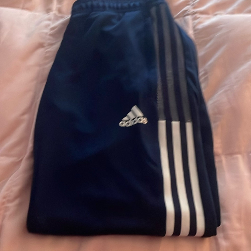 W’s Adidas pants with zipper, navy, xs